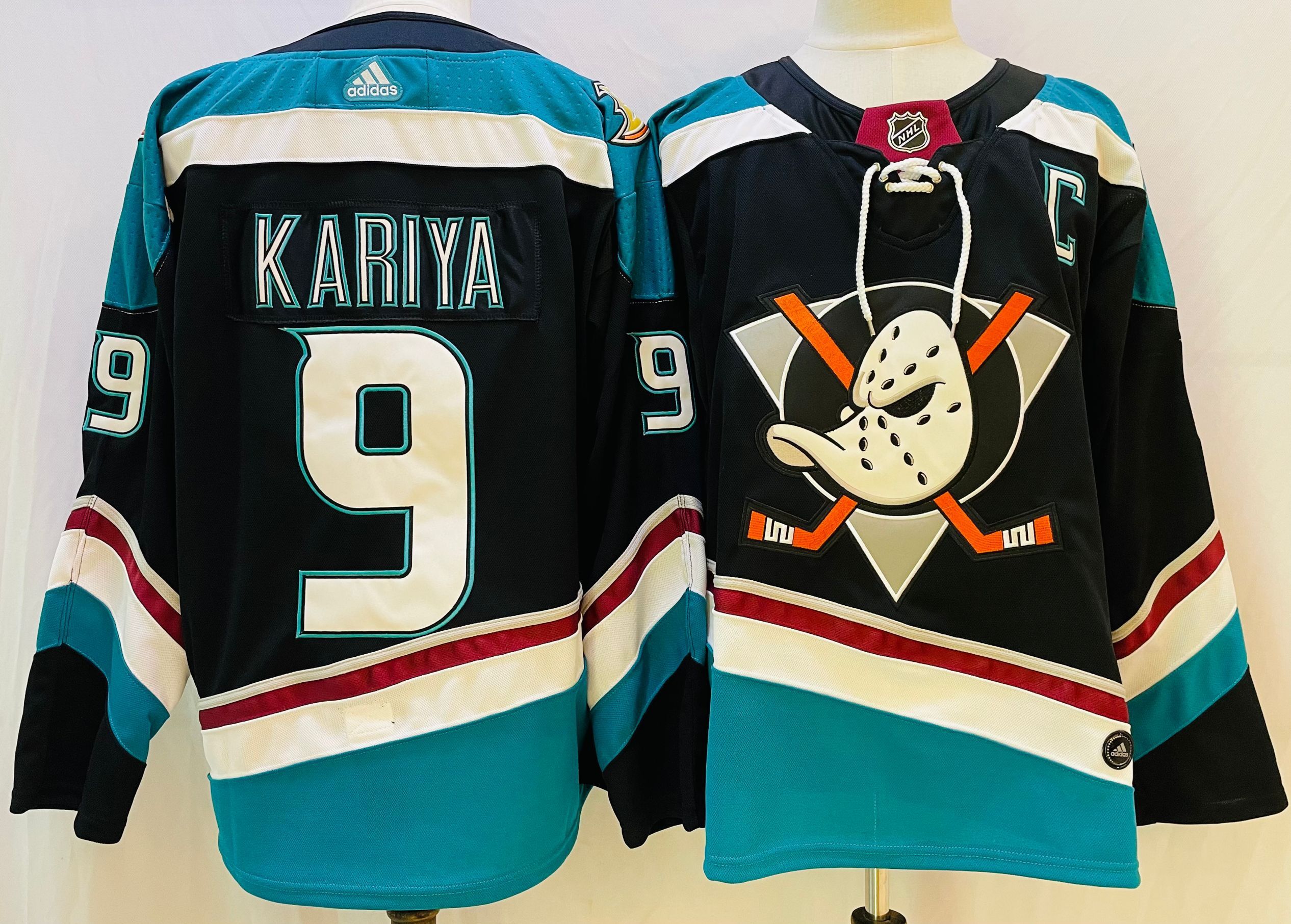 Men Anaheim Ducks #9 Kariya Black Throwback 2022 Adidas NHL Jersey->arizona coyotes->NHL Jersey